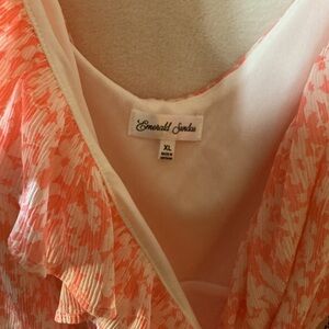 Emerald Sundae Peach Floral Dress